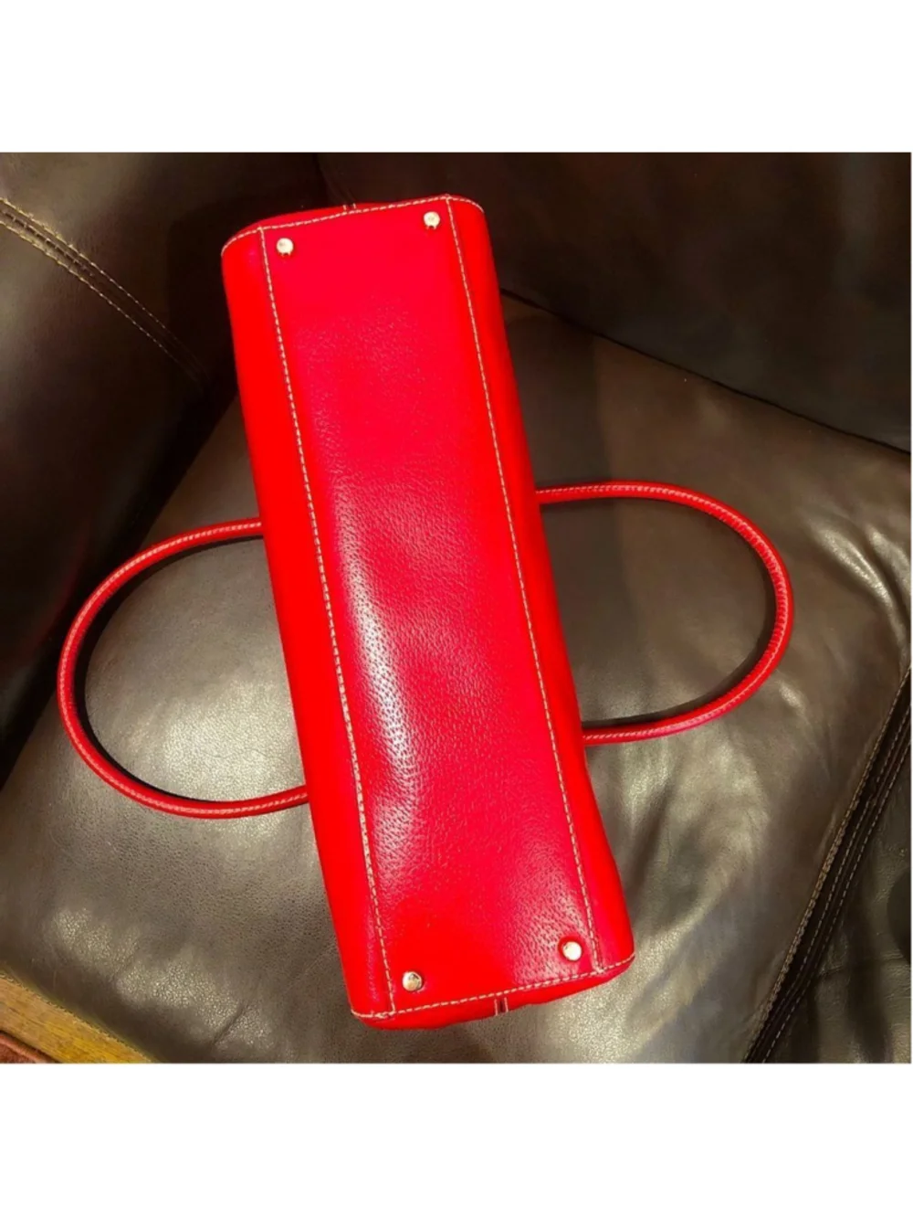 KATE SPADE Large Red Leather Tote Briefcase Shoulder Bag with Three Sections